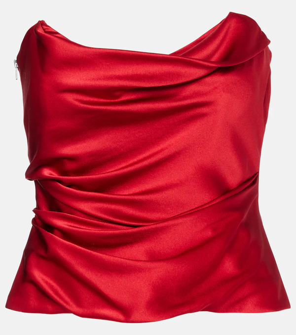  The Sei The Sei Draped Silk Charmeuse Bustier 