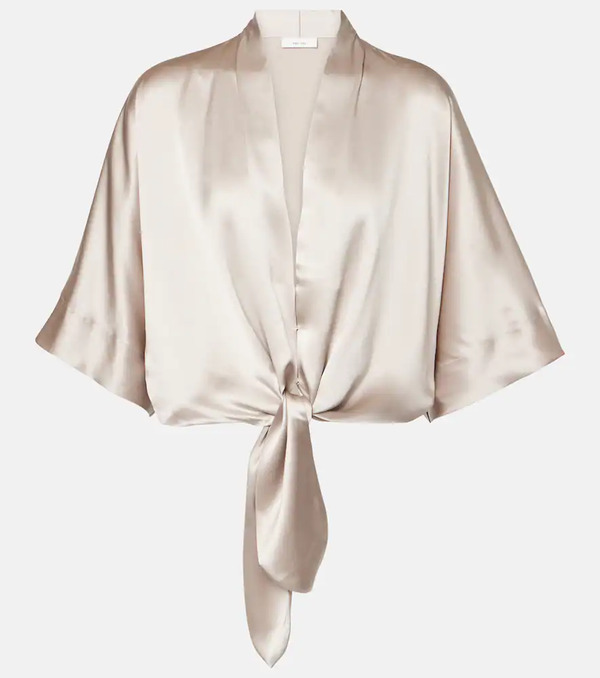  The Sei The Sei Gathered Silk Satin Blouse 