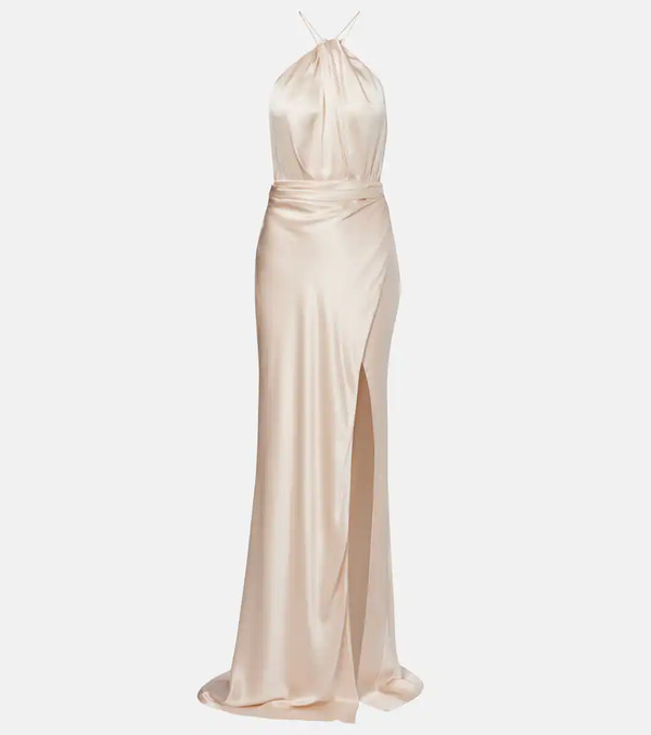  The Sei The Sei Halterneck Silk Satin Gown 