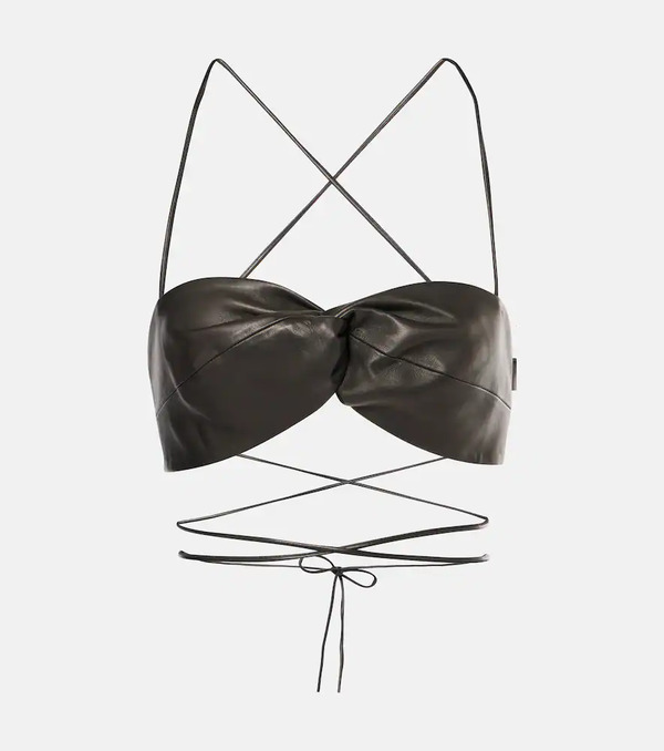  The Sei The Sei Leather Bra Top 