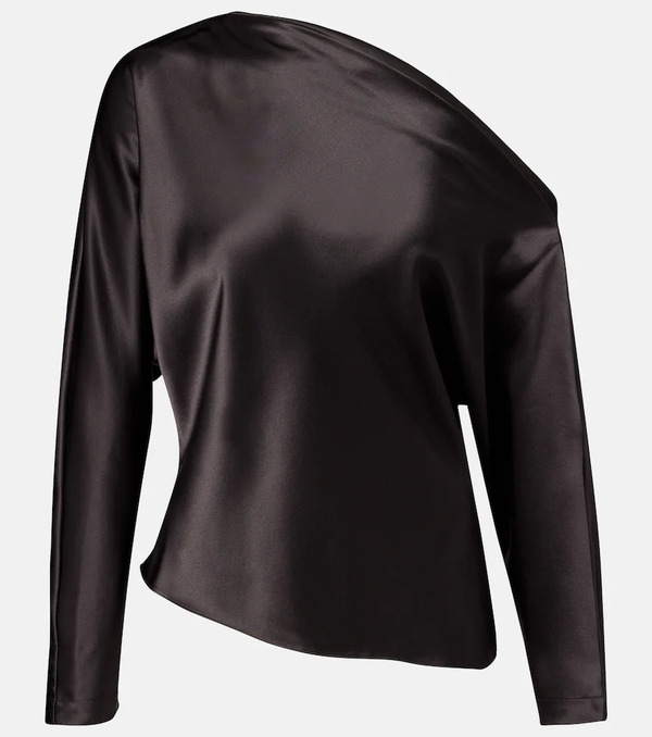  The Sei The Sei One-shoulder Silk Satin Top 