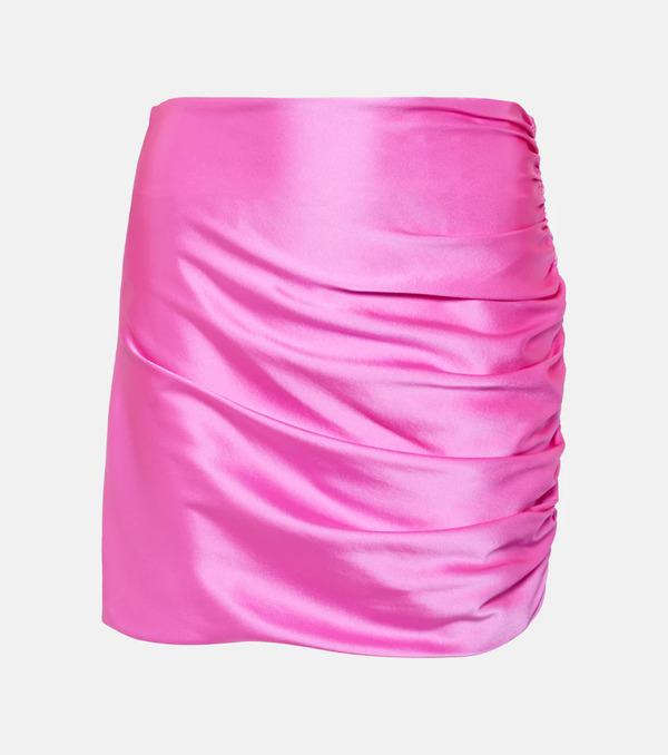  The Sei The Sei Ruched Silk Charmeuse Miniskirt 