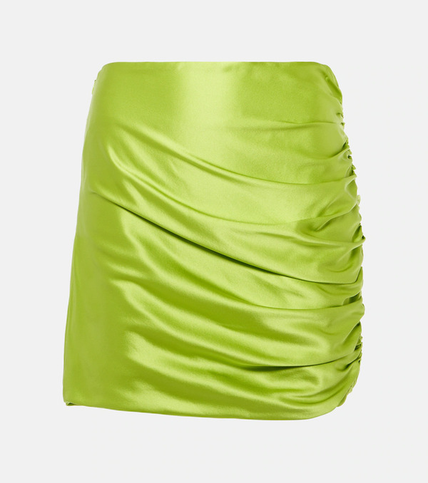  The Sei The Sei Ruched Silk Satin Miniskirt 