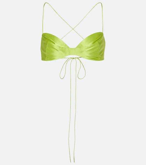  The Sei The Sei Silk Satin Bra Top 
