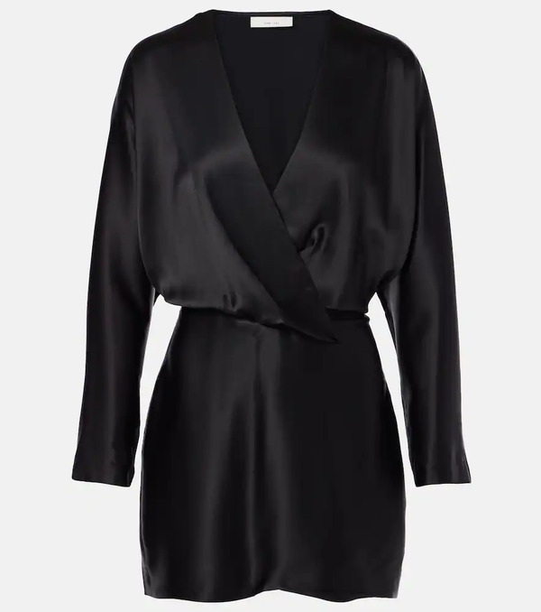  The Sei The Sei Silk Satin Wrap Minidress 
