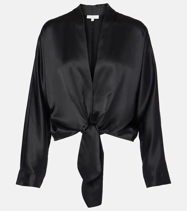  The Sei The Sei Tie-front Silk Blouse 