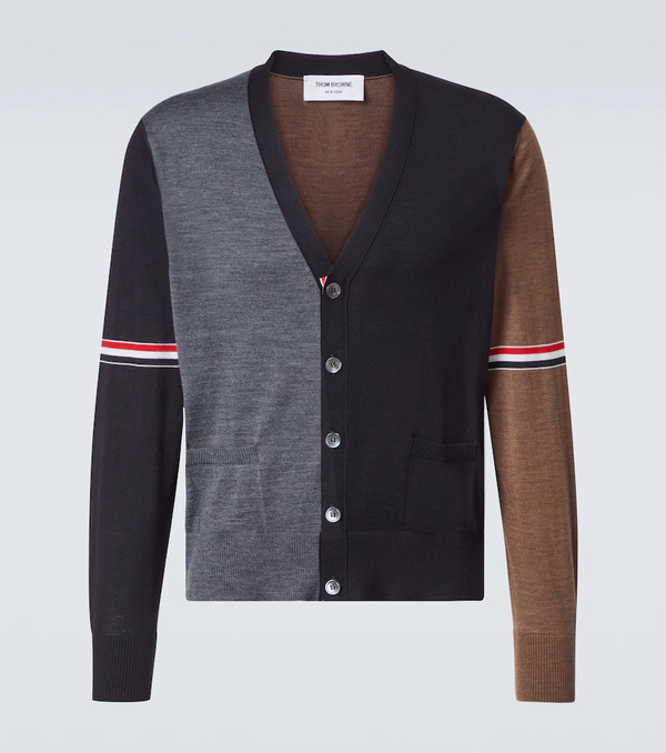  Thom Browne Thom Browne Colorblocked Virgin Wool Cardigan 