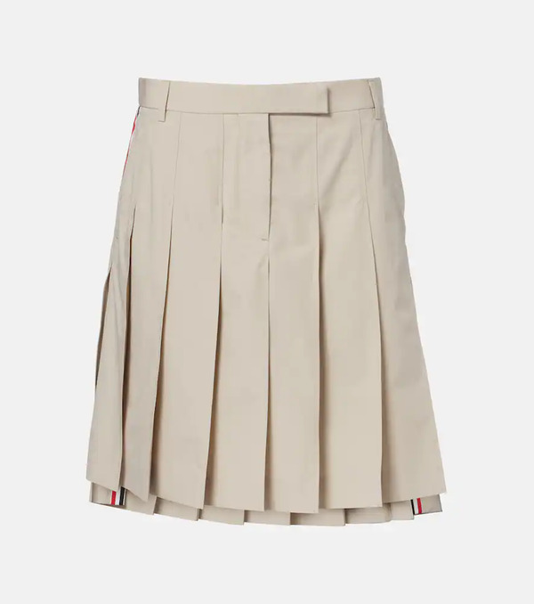  Thom Browne Thom Browne Pleated Cotton Twill Miniskirt 