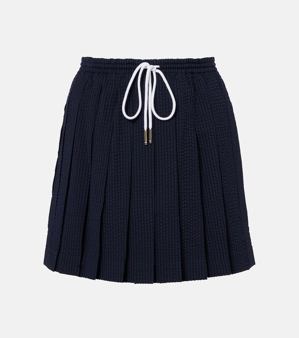  Thom Browne Thom Browne Pleated Striped Wool Miniskirt 