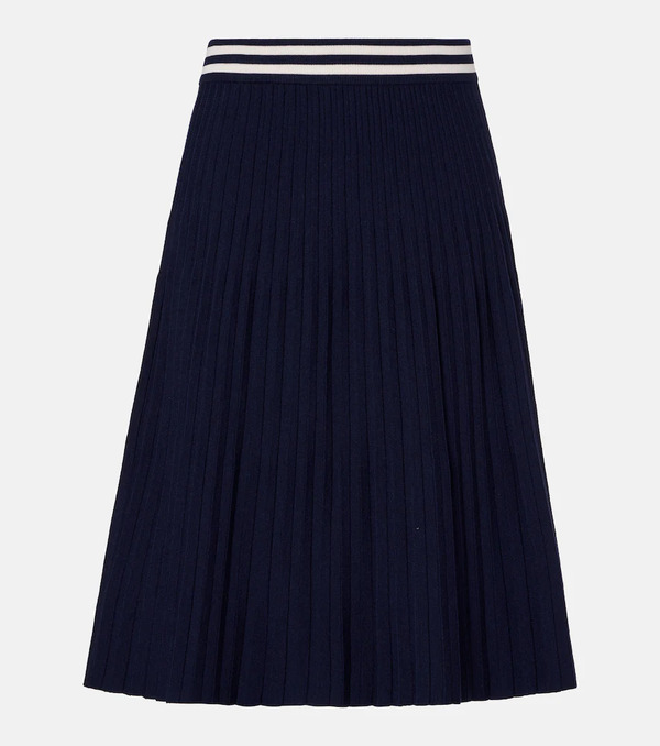  Thom Browne Thom Browne Plisse Wool-blend Midi Skirt 