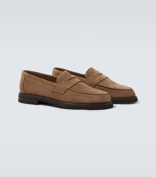  Thom Sweeney Thom Sweeney Suede Penny Loafers 