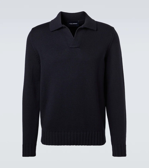  Thom Sweeney Thom Sweeney Wool Polo Sweater 