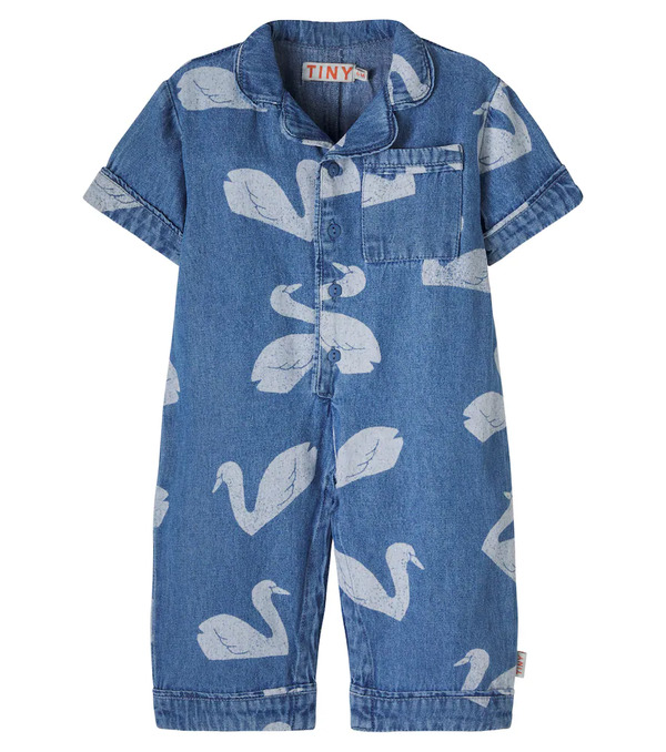  Tinycottons Tinycottons Baby Big Swans Denim Overall 