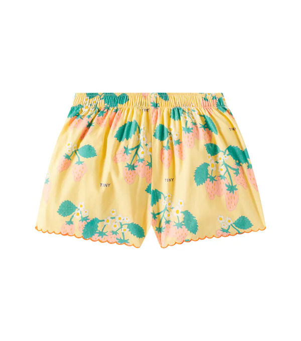  Tinycottons Tinycottons Strawberries Printed Scalloped Cotton Shorts 