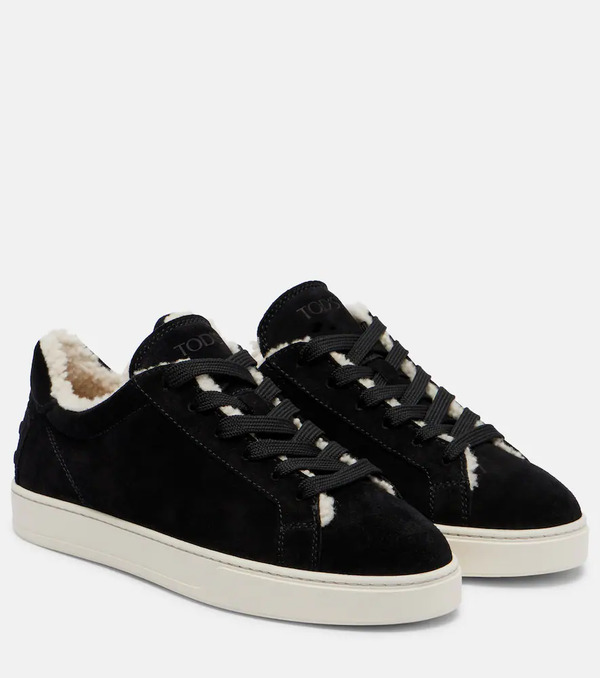  Tod's Tod's Cassetta Shearling-lined Suede Sneakers 