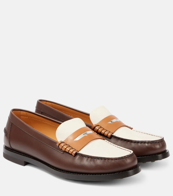  Tod's Tod's Colorblocked Leather Penny Loafers 