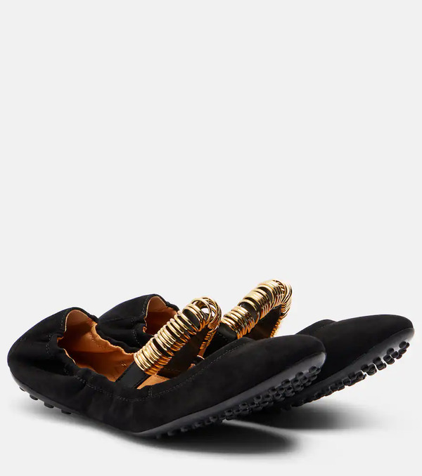 Tod's Tod's Dee Suede Mary Jane Flats 