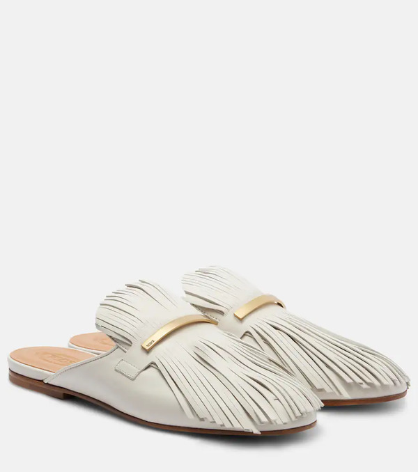  Tod's Tod's Fringed Leather Mules 