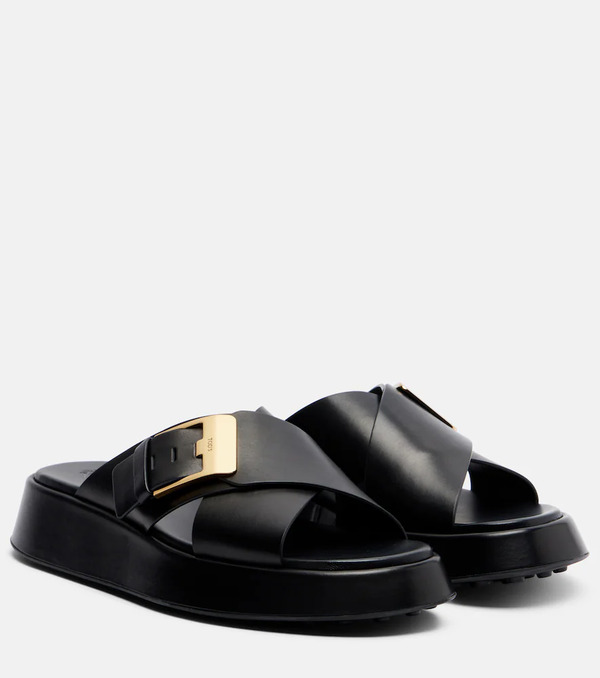  Tod's Tod's Leather Slides 