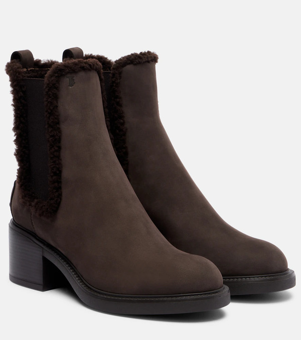  Tod's Tod's Shearling-lined Leather Chelsea Boots 