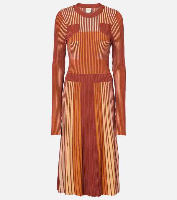  Tod's Tod's Striped Plisse Midi Dress 