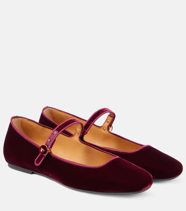  Tod's Tod's Velvet Mary Jane Flats 