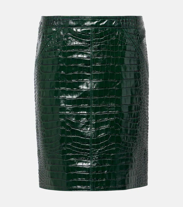  Tom Ford Tom Ford Croc-effect Leather Miniskirt 