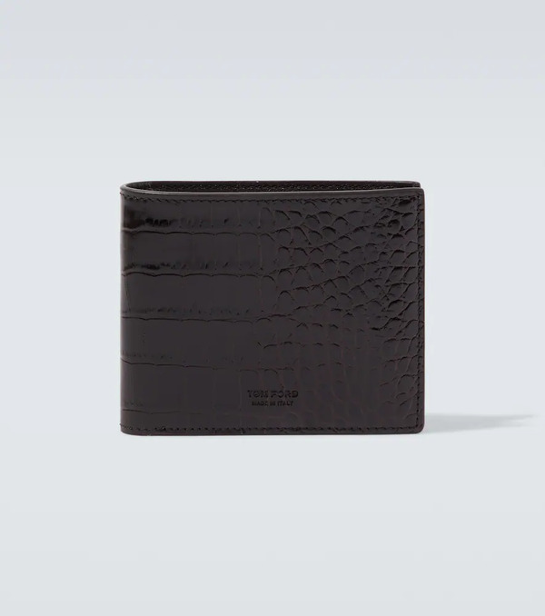  Tom Ford Tom Ford Croc-effect Patent Leather Bifold Wallet 