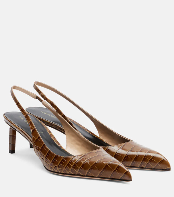  Tom Ford Tom Ford Croc-effect Slingback Pumps 