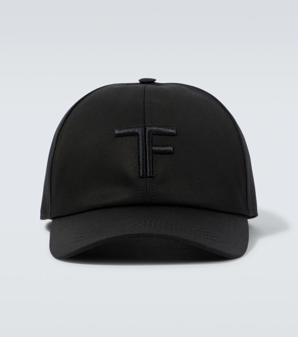  Tom Ford Tom Ford Embroidered Canvas And Leather Cap 