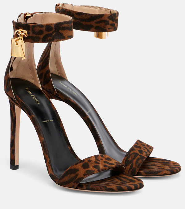  Tom Ford Tom Ford 105 Leopard-print Leather Sandals 