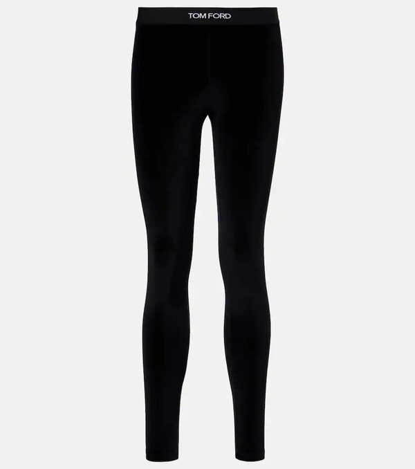  Tom Ford Tom Ford Logo Velour Leggings 
