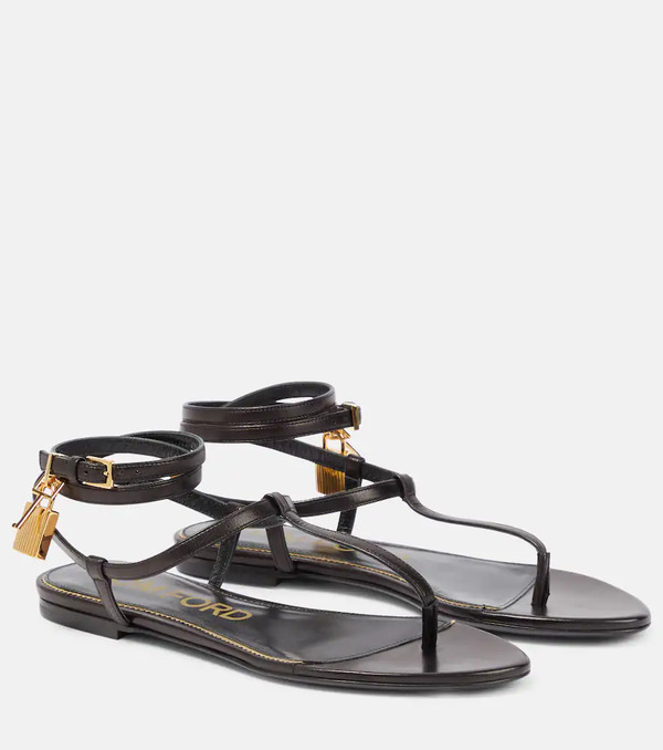  Tom Ford Tom Ford Padlock Leather Thong Sandals 