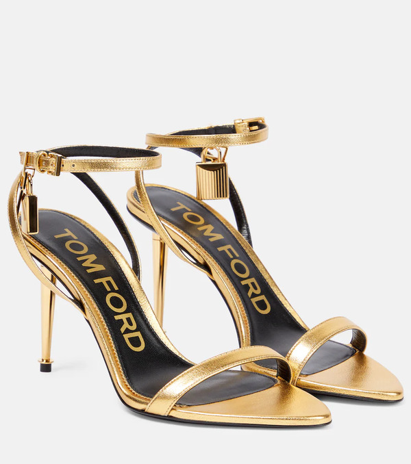  Tom Ford Tom Ford Padlock Metallic Leather Sandals 