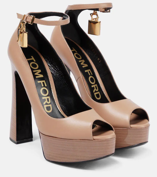  Tom Ford Tom Ford Padlock Platform Leather Sandals 