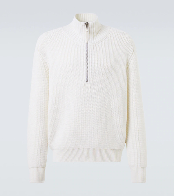  Tom Ford Tom Ford Ribbed-knit Wool Half-zip Sweater 