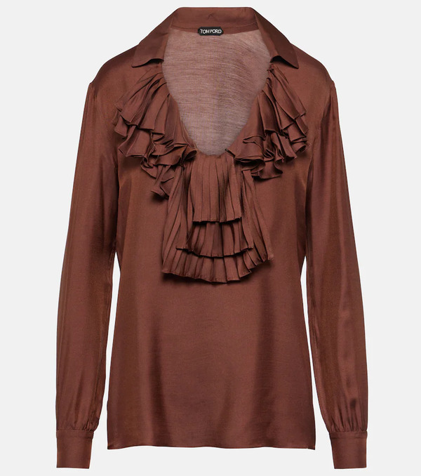  Tom Ford Tom Ford Ruffled Twill Blouse 