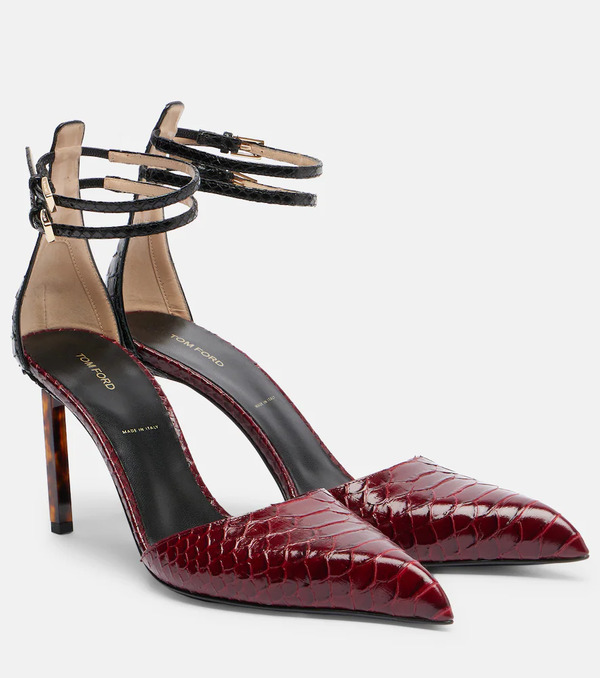  Tom Ford Tom Ford 90 Snake-effect Leather Pumps 