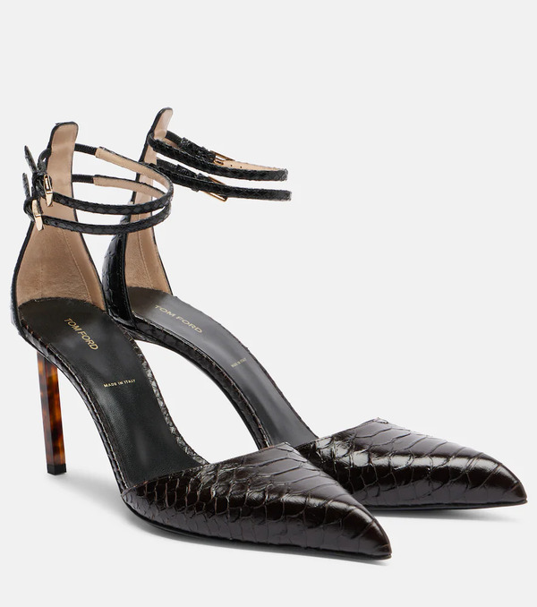  Tom Ford Tom Ford 90 Snake-effect Leather Pumps 