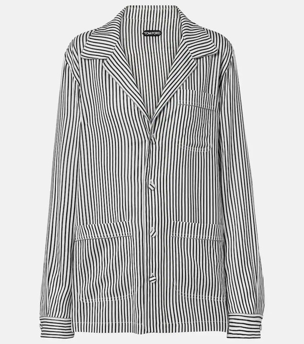  Tom Ford Tom Ford Striped Oversized Silk Shirt 