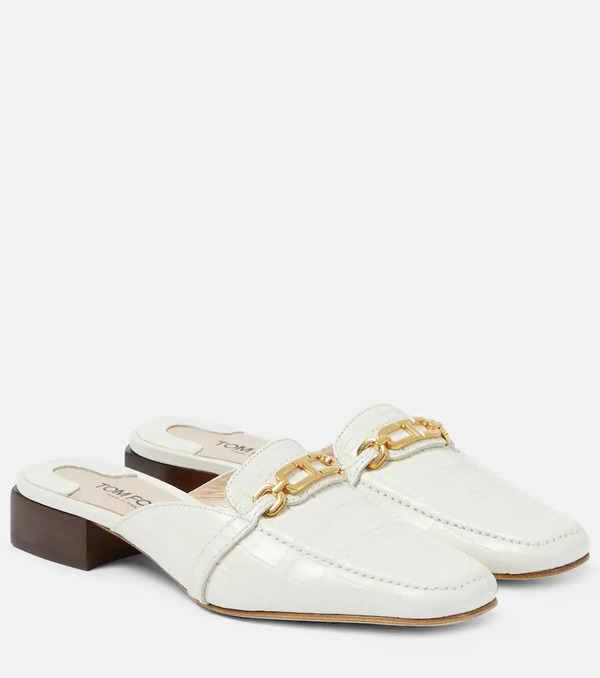  Tom Ford Tom Ford Whitney Croc-effect Leather Mules 