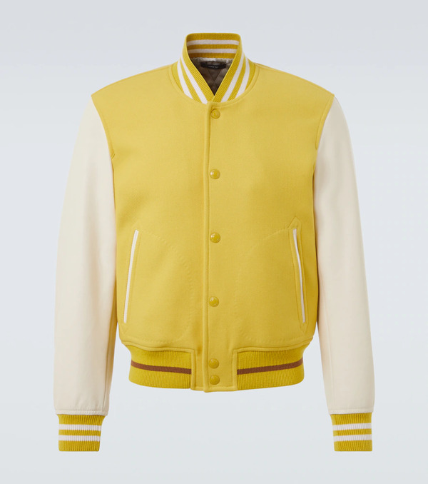  Tom Ford Tom Ford Wool And Leather Varsity Jacket 