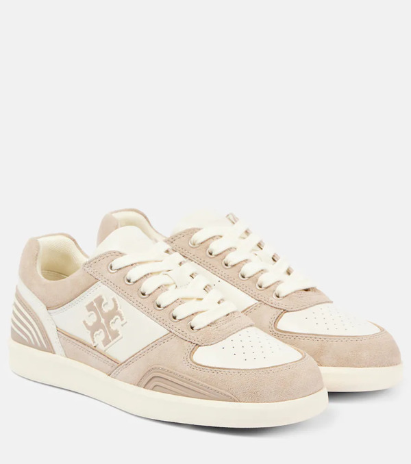  Tory Burch Tory Burch Clover Court Suede And Leather Sneakers 