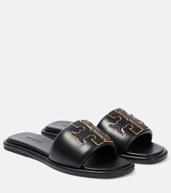  Tory Burch Tory Burch Double T Leather Slides 
