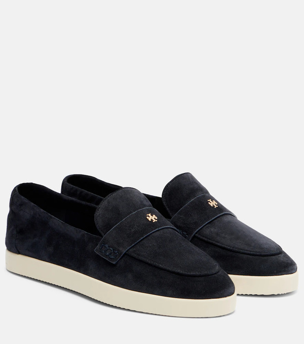 Tory Burch Tory Burch Double T Suede Loafers 