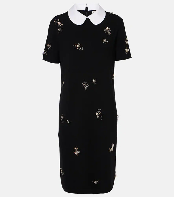  Tory Burch Tory Burch Embellished Wool-blend Midi Dress 