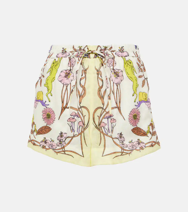  Tory Burch Tory Burch Floral High-rise Linen Shorts 
