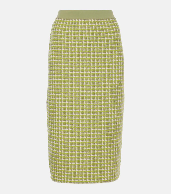  Tory Burch Tory Burch Knitted Checked Pencil Skirt 