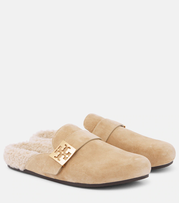  Tory Burch Tory Burch Mellow Shearling-lined Suede Mules 