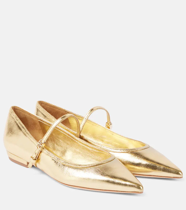  Tory Burch Tory Burch Metallic Leather Mary Jane Flats 